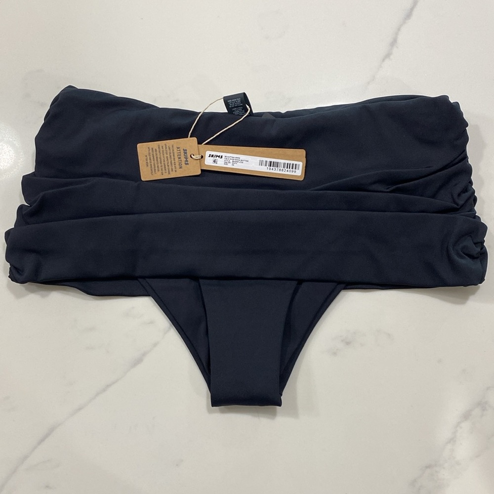 NWT Skims Sculpting Swim Fold Over Ruched Bikini Bottom only BB BRF 2756